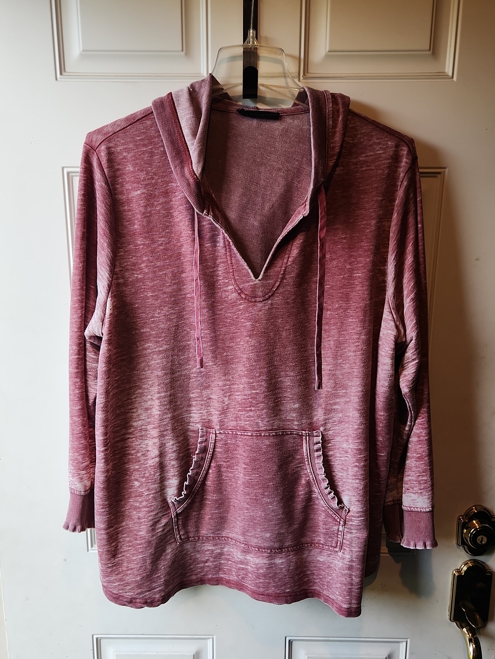 Jane + Delancey Space Dye Burnout Hoodie - Dusty Rose Size 2X